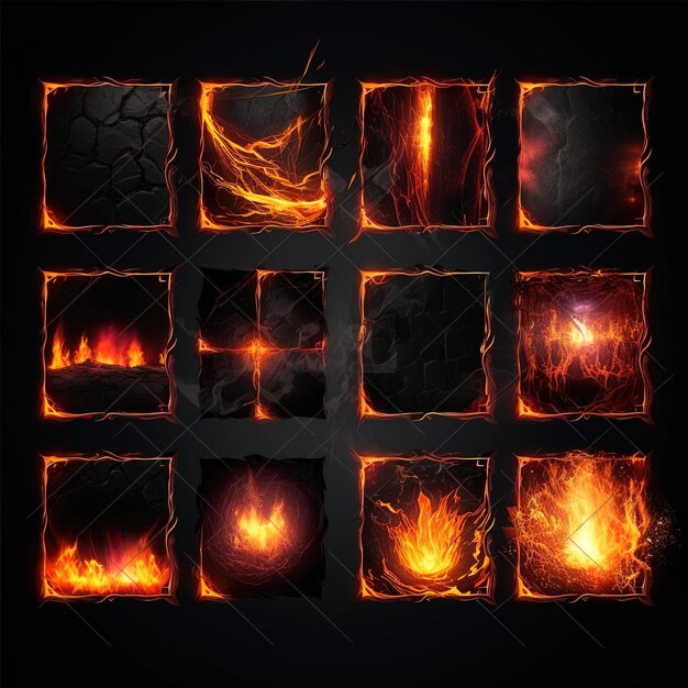 Photo fire effect on an isolated black background vfx