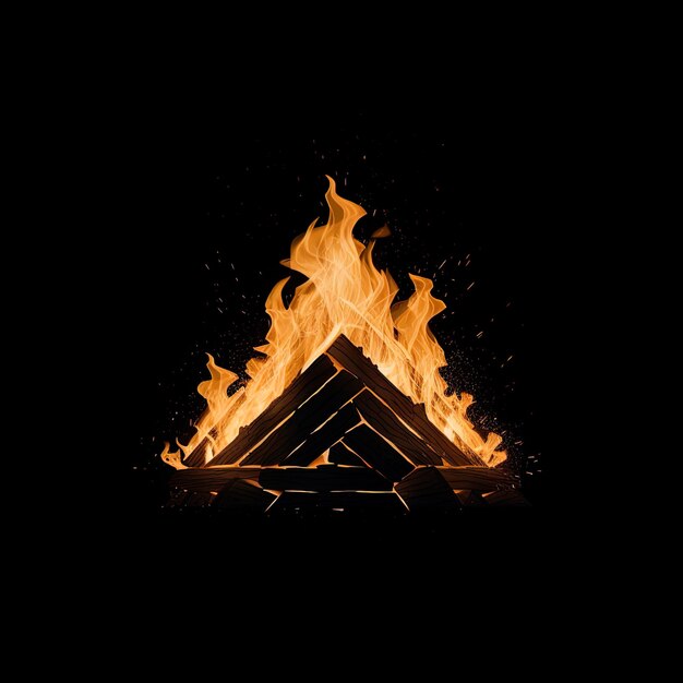 Photo fire effect on an isolated black background vfx