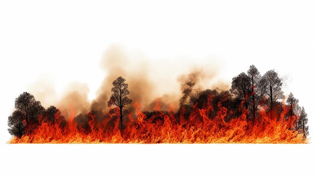 Fire Elevation Side View Isolated on White