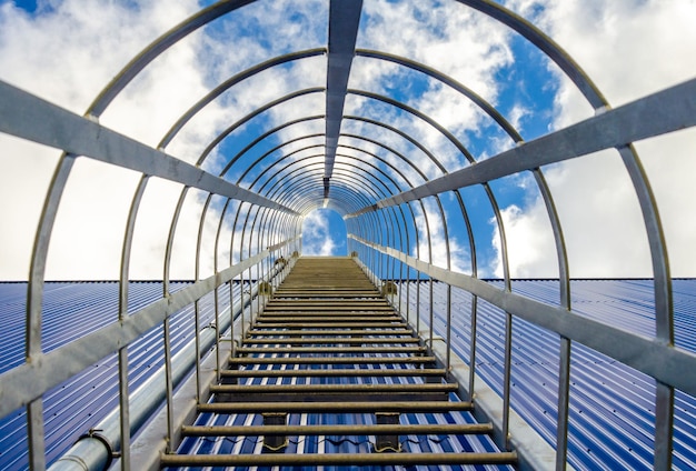 Fire escape leading to the roof of the building.