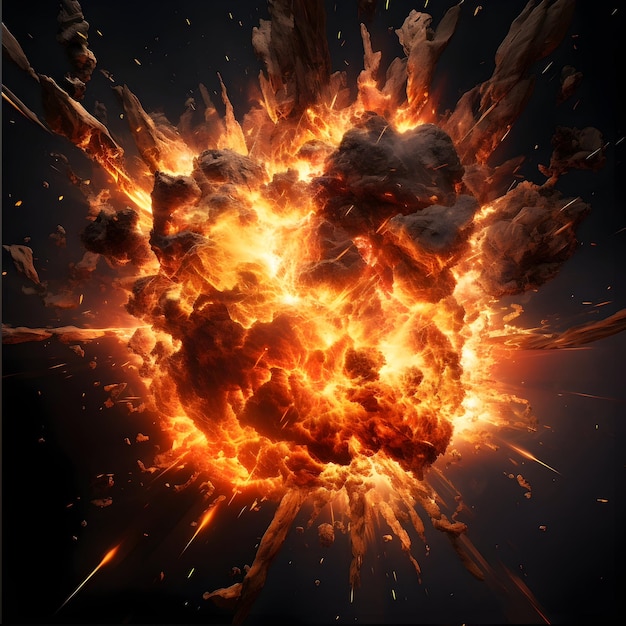 Photo fire explosion realistic 8k detailed