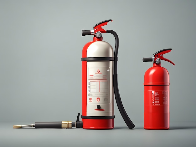 Photo fire extinguisher flat illustration