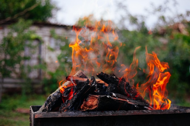 Photo fire in the fireplace