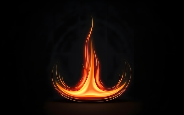 A fire flame on a black background