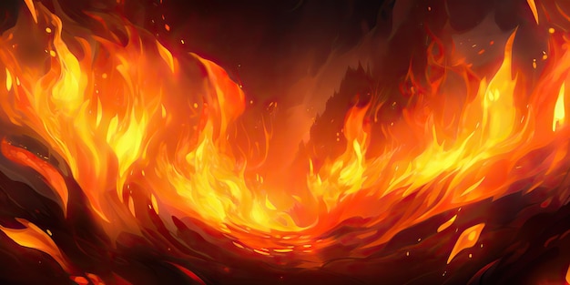 Fire flame burning decoration firestorm background decoration motion drawing painting