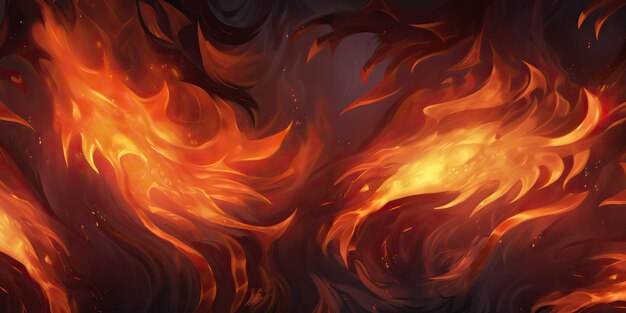 Fire flame burning decoration firestorm background decoration motion drawing painting