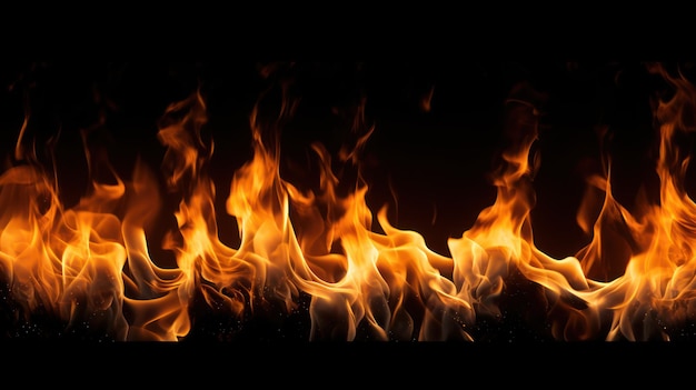 Fire flame on dark background