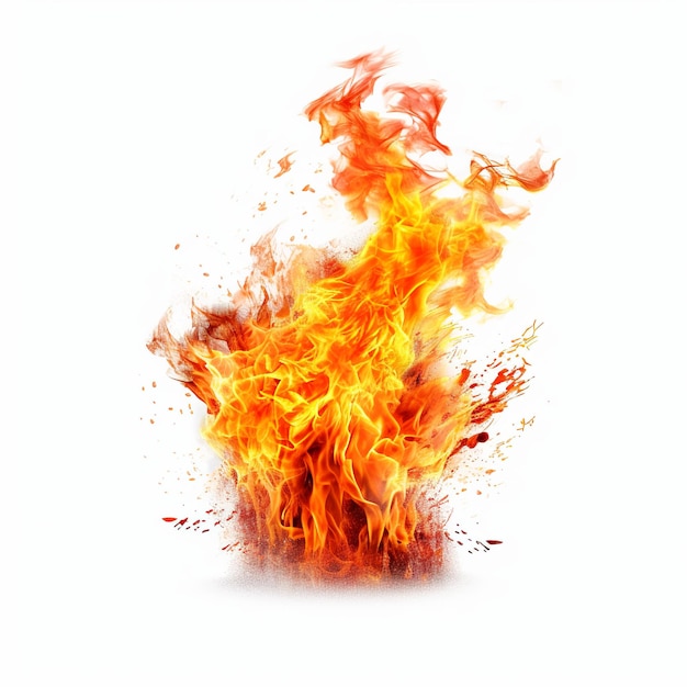 Fire flame isolated on white background