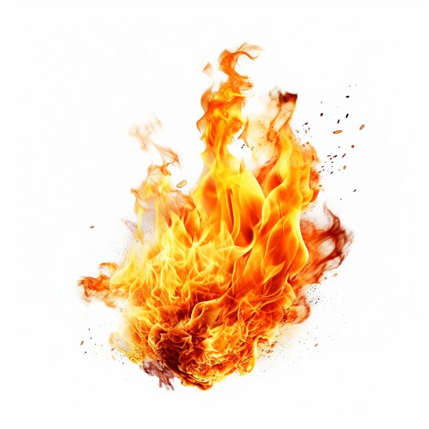 Photo fire flame isolated on white background