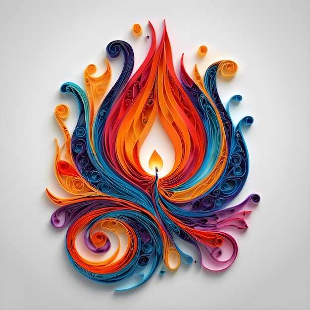 Photo fire flame quilling