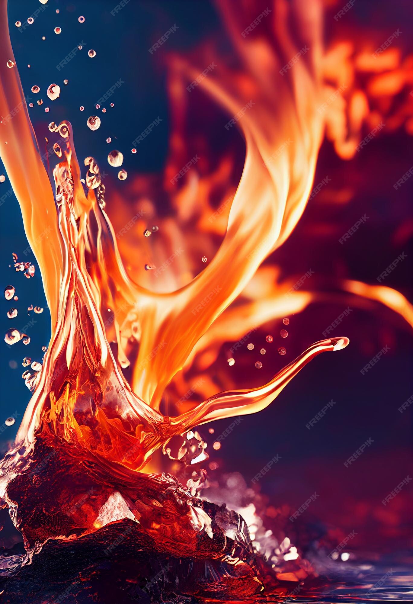 Fight Fire Ice Orange Blue 8K Wallpaper - Best Wallpapers