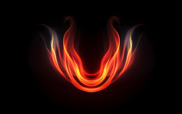 A fire flame with a black background