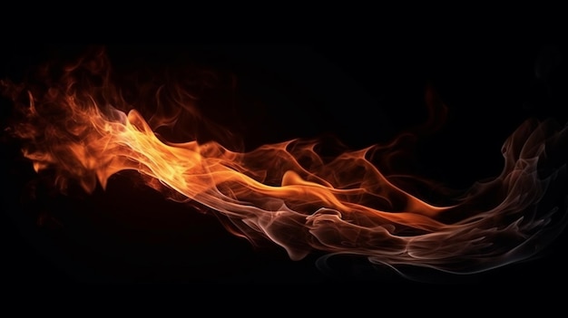 Fire flames on black background Abstract blaze fire flame texture backgroundgenerative ai