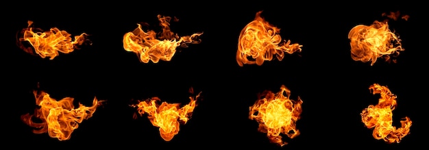 Fire flames on a black background abstract