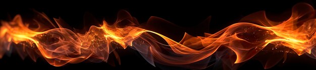 Photo fire flames on black background ai generative