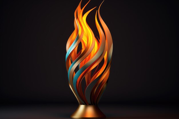 Photo fire flames on black background fire flames isolated on black background olympic flame ai generated