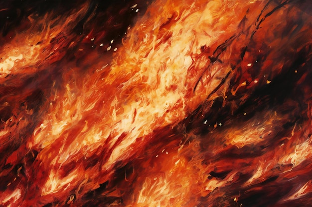 Fire flames on black background Fire texture Abstract background for design