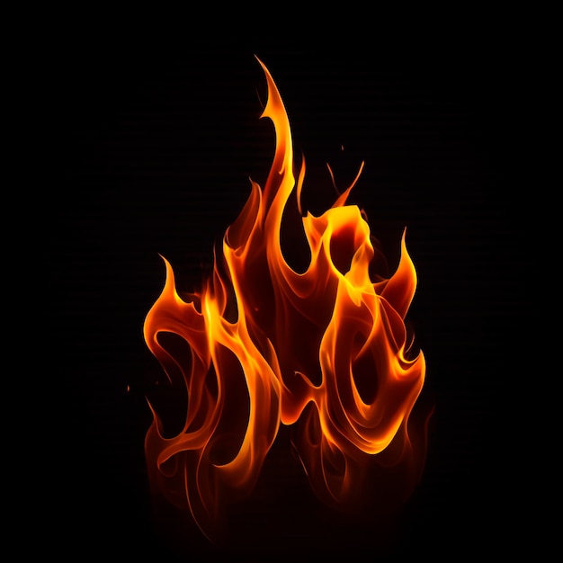 fire flames on a black background