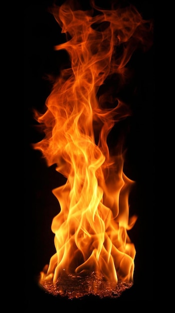 fire flames on a black background