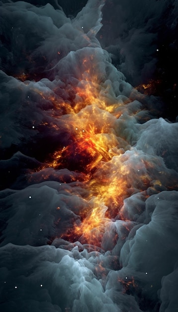 A fire and flames image with a black background