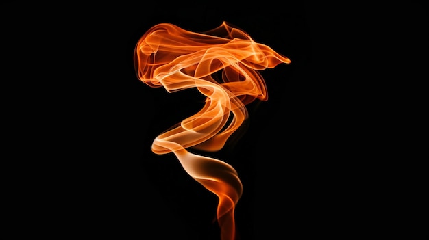 Photo fire flames isolated on black background