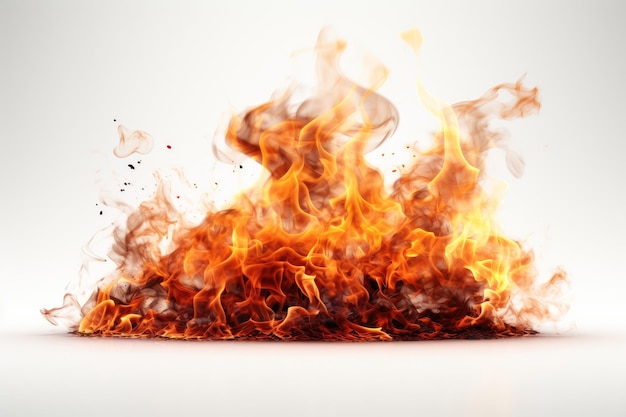 Fire flames isolated on a white background