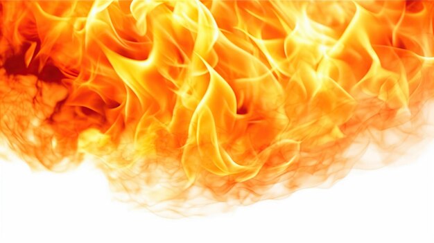 Photo fire flames isolated on white background