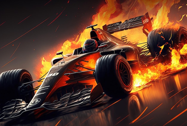 Fire in a Formula One vehicle