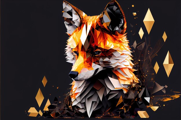 high resolution therian logo with fox in backround - AI Generated