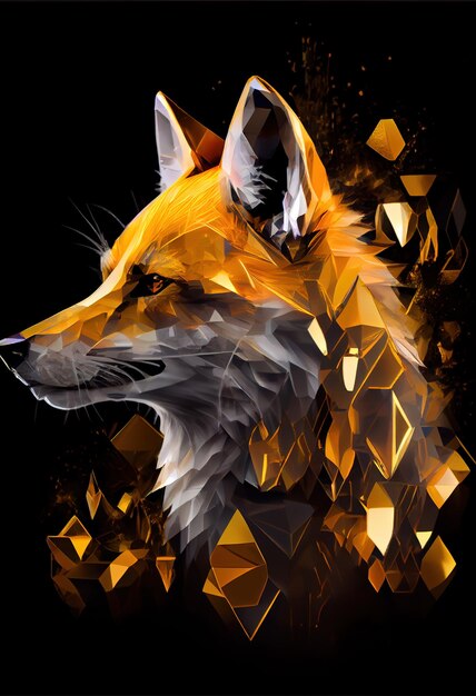 Fire fox logo AI render