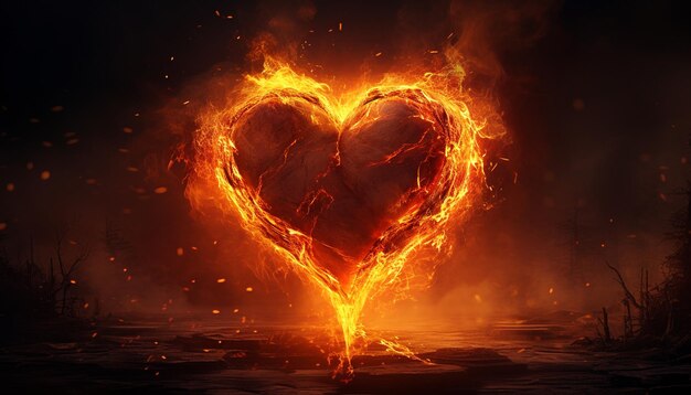 fire heart shine design