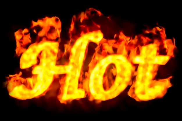 Photo fire hot inscription 3d rendering