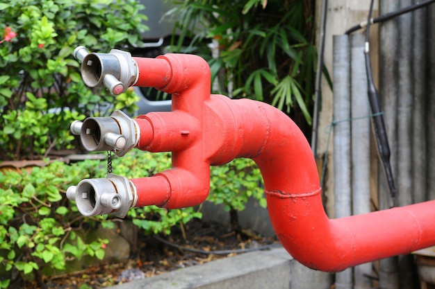 Fire hydrants outside an office building