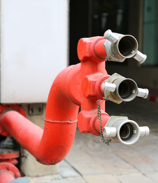 Fire hydrants outside an office building