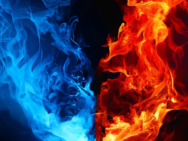 Photo fire and ice background hd 4k images free download