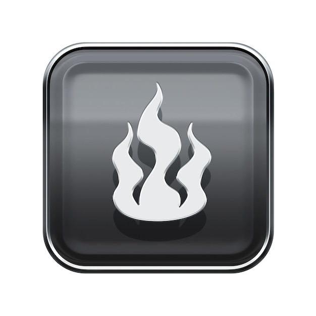 Photo fire icon glossy grey