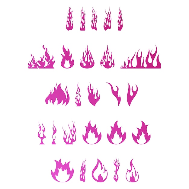 Фото Огненные иконы предметы градиентный эффект фото jpg векторный набор
