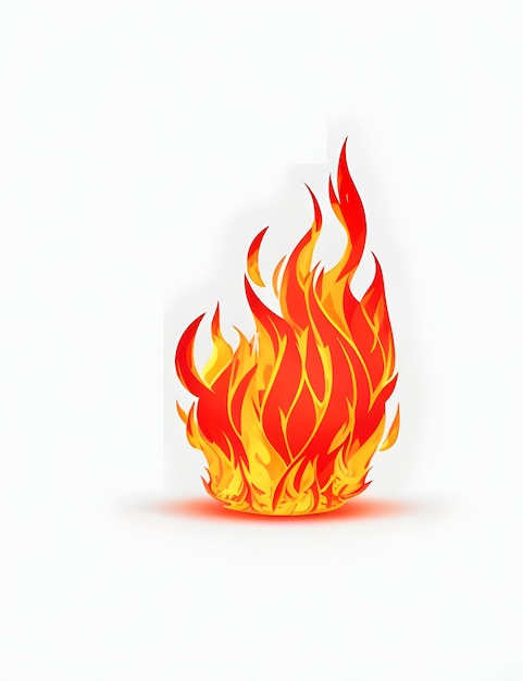 Fire illustrated with white background in vector