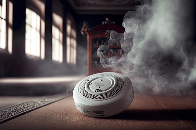 Fire inside wooden house automatic smoke alarm system