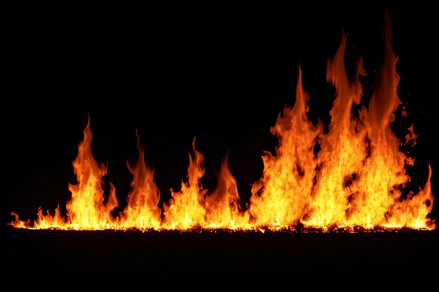 Fire isolated over black background