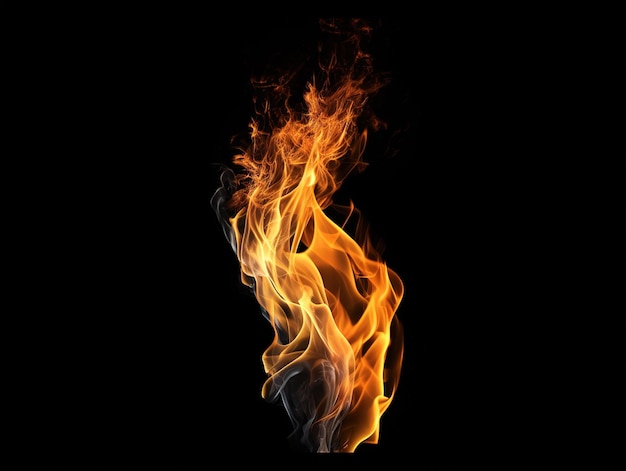 Fire isolated in black background