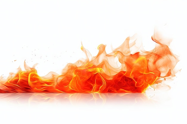 Photo fire isolated on white background