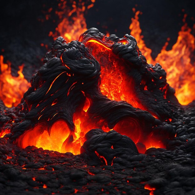 Photo fire lava background