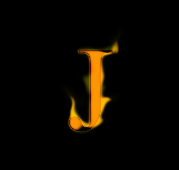 Fire letter burning flame Flaming burn font