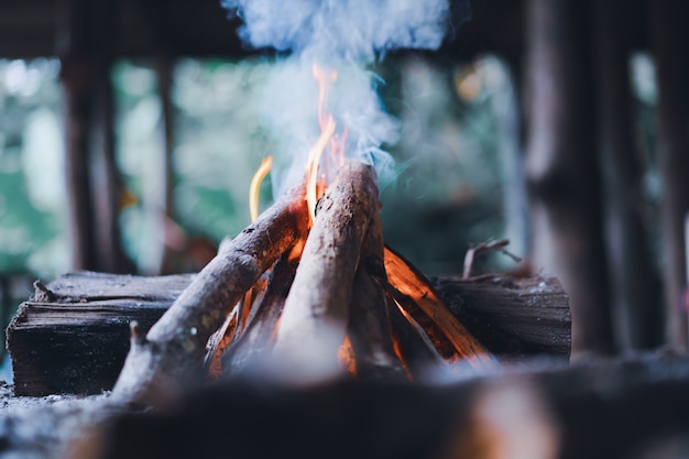 Зажечь огонь деревянными палками