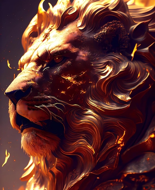 Photo fire lion