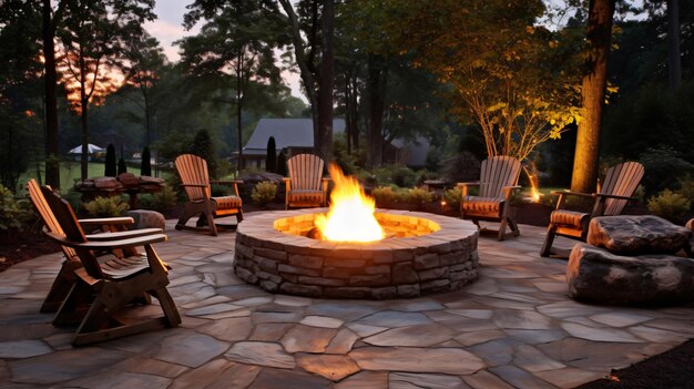 Photo fire pit outdoor