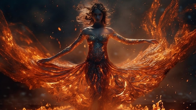 Premium AI Image | Fire Queen