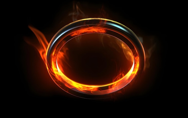 Photo a fire ring with a glowing ring in the middle