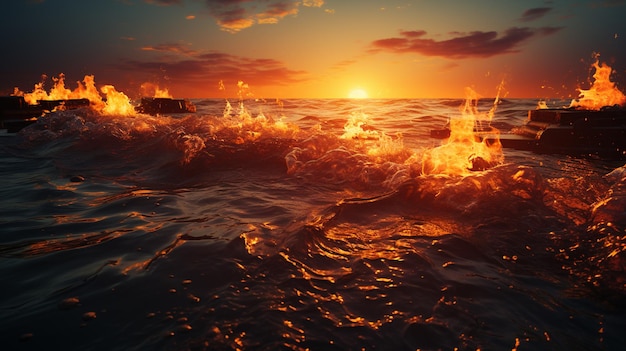 Fire on the sea